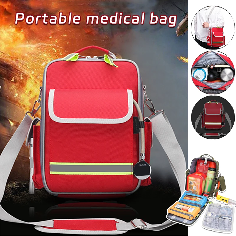 First Aid Medical Bag Outdoor Emergency Rescue Large Capacity Bags Reflective Multi-Functional Portable Medical Charter