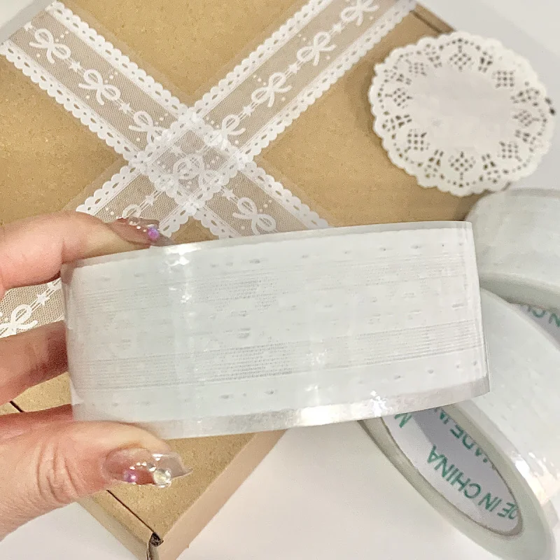 100M/Roll Bow Lace Transparent Tape for Gift Decoration