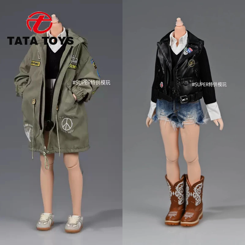 

ob24 BJD azone Trench coat vest Motorcycle jacket action figure body model clothes accessory