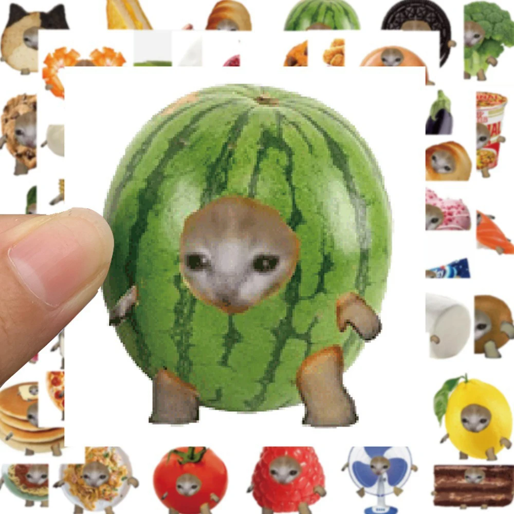 

10/30/69pcs Kawaii Animal Cat Food Meme Stickers Cartoon Graffiti Decals DIY Laptop Luggage Skateboard Funny Sticker Classic Toy