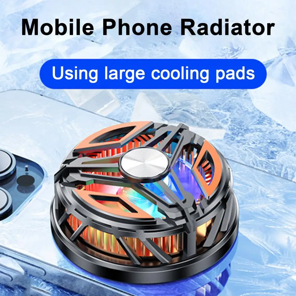 Mobile Phone Cooler Universal Magnetic Cell Phone Fan with Low Noise Operation Light for Smartphone Semiconductor Radiator Phone