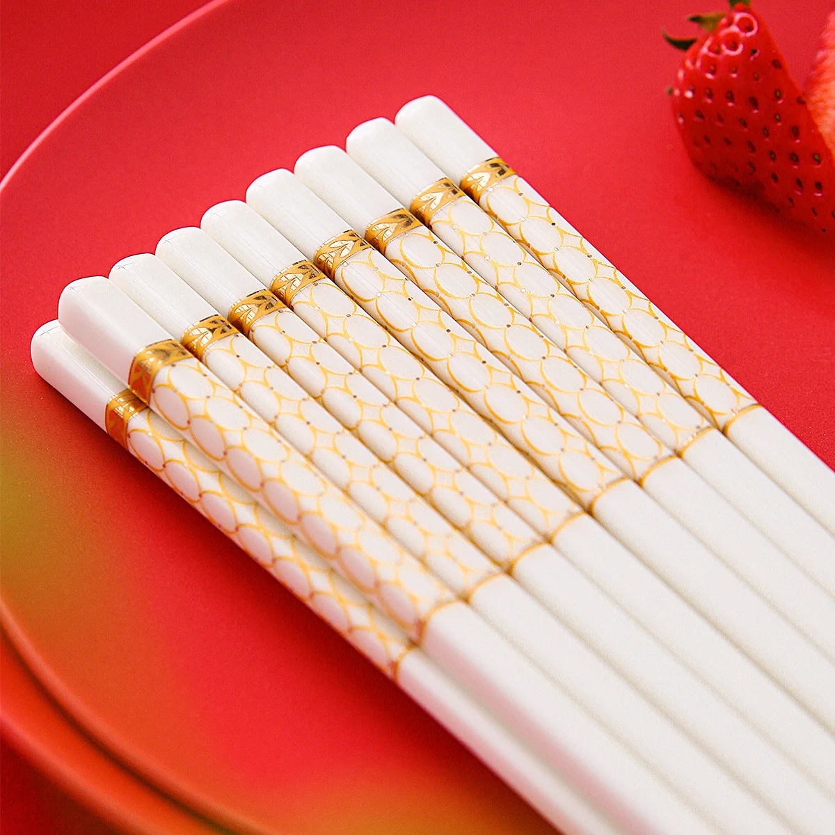 

10 Pairs Chinese Style Luxury Ceramics Chopsticks Gift Boxes Food Anti-Slip Sushi Dinner Chopsticks Tableware Kitchen Accessory