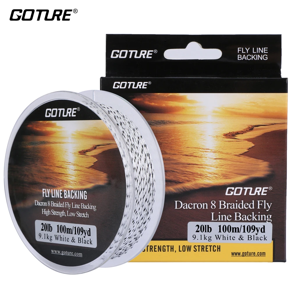 

Goture 8 Weaves 100m/109yrd Braided Line 20lb/30lb Fly Fishing Backing Line Low Stretch Polyester Carp Fly Fishing Wire