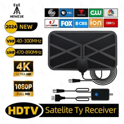 高解像度デジタルTVアンテナ,屋内信号増幅器,ネットワーク接続なし,uhf,vhf,30dbi,4k