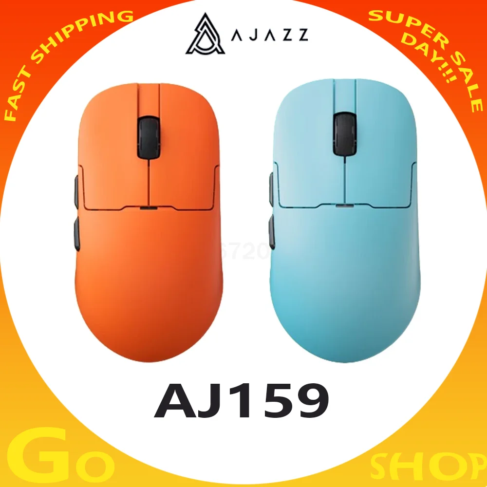 Ajazz Aj159 APEX Mouse 8k PAW3950 Sensor Three Mode Charging Base 8000Hz Lightweight Ergonomics 400mAh Gaming Mouse Pc Mice Gift