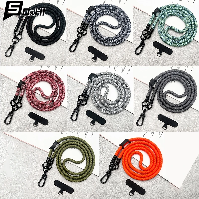 

Universal 120CM Crossbody Lanyard Strap Chain For Phone Case Cover Sport Climbing Colorful Nylon Single Cord Rope