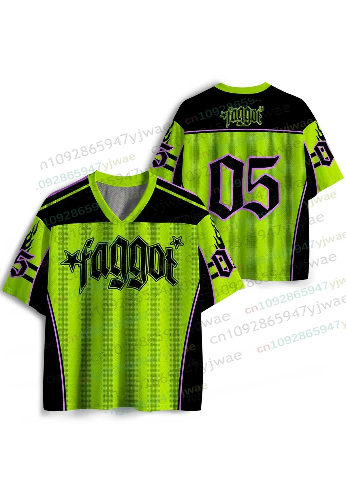 Y2K Hot Girl Cool And Stunning Faggot Stars Pride Sport Jersey Men Women Street Fashion Hip-Hop Concert Short Sleeve TShirt