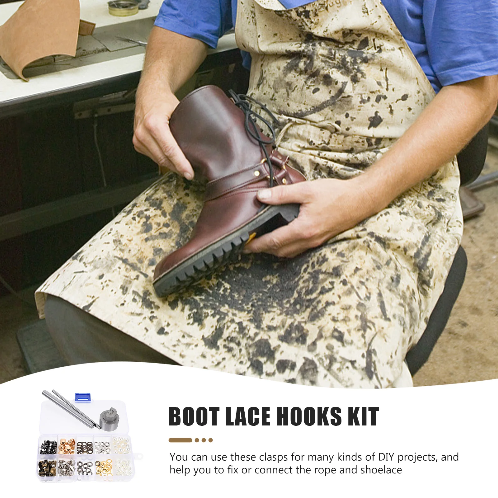 

1Set Professional Shoe Lace Buckles Metal Boot Hooks Durable Repair Clasps for Hiking Boot Hooks Safety Shoelace Buckles