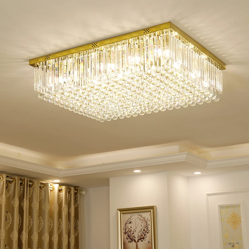 

Gold Modern Luxury Round Crystal Ceiling Lamps Led Home Appliance Living Room Ceiling Light Fixture Bedroom Dining Lighting