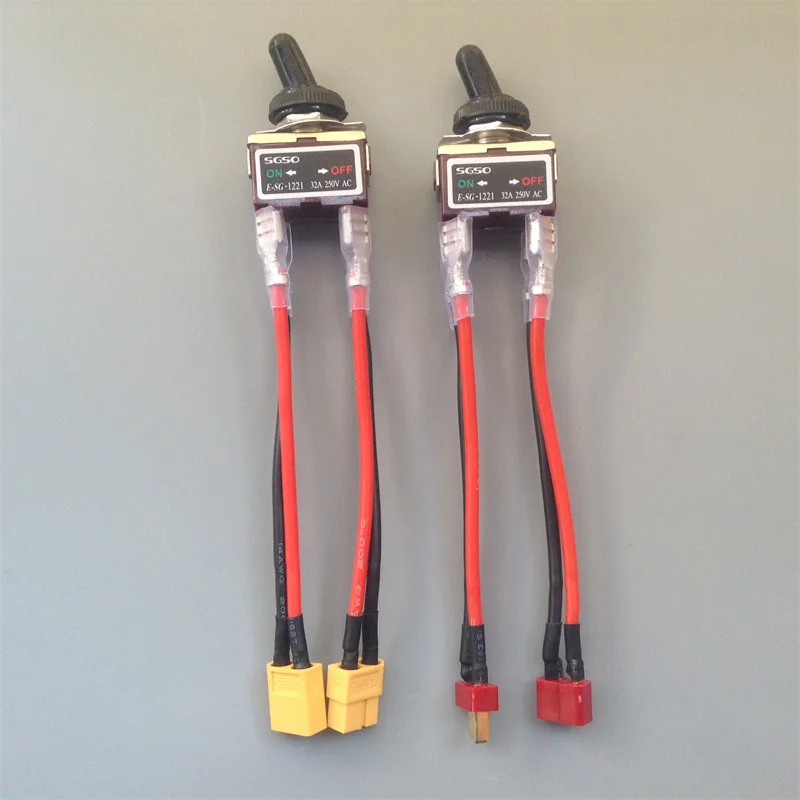 32A Waterproof Toggle Switch for RC Boat - High Current XT60 T-Plug Connector with Silver Contacts - Rocker Power Main Switch