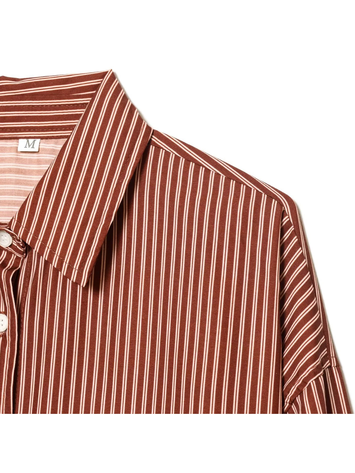 レディース レッド ストライプ シャツ 長袖 ブラウス ヴィンテージ エレガント 2000年代 オーバーサイズ ポロネック シャツ ファッション 服 春 秋 2025