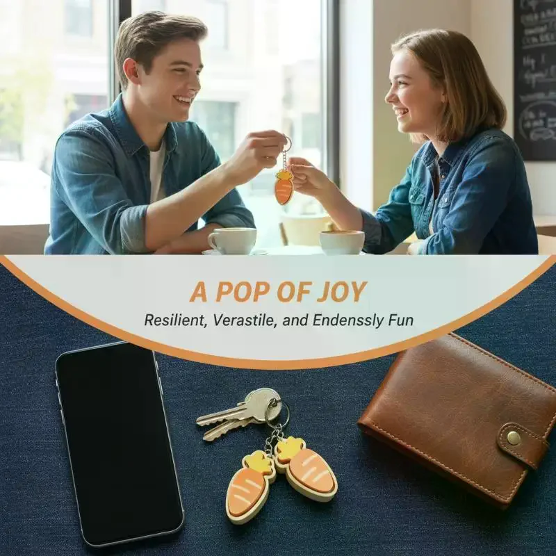 Cute Carrot Shaped Fidget Keychain Durable Lightweight Stress Relief For Backpack Decor Kids Birthday Gifts Daily Use