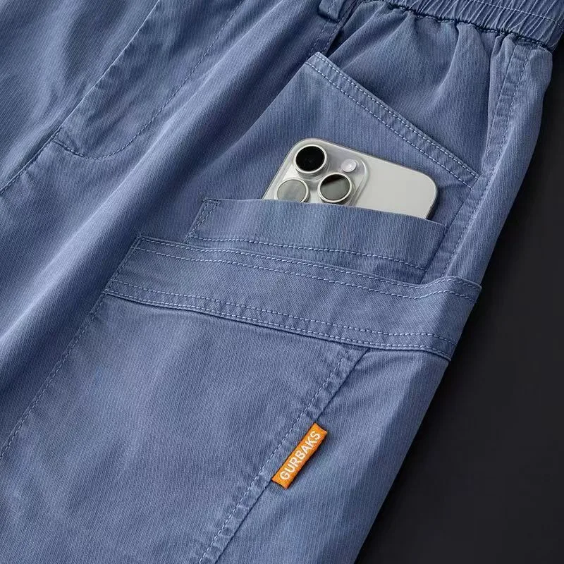 Men's Summer Ice Silk Thin Shorts Loose Casual Man Short Pants Skinny Breathable Slim Fit Youth Boy Outdoor Beach Wear Trousers