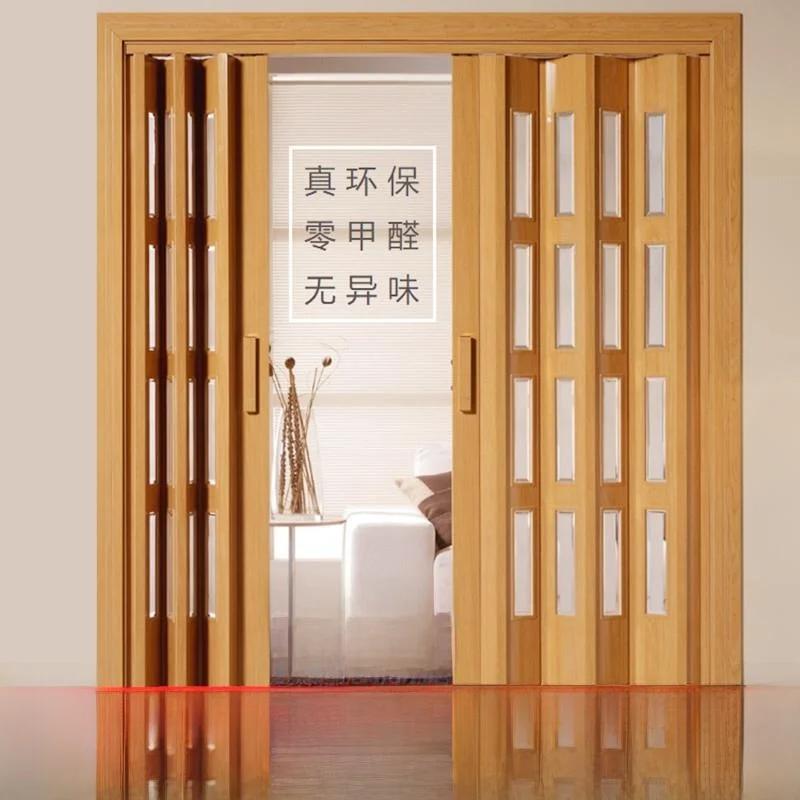 PVC Folding Sliding Door Blind Air Conditioner Partition Door Curtain Kitchen Living Room Simple Invisible Slide Door