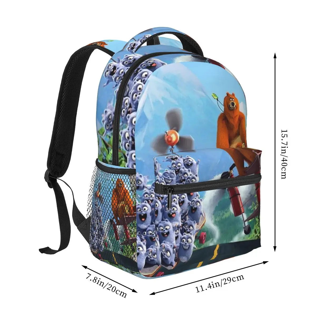 Grizzy And The Lemmings Cartoon Anime Backpack Student Boys Girls BookBag School Bag Computer Shoulder Bags for Men Women