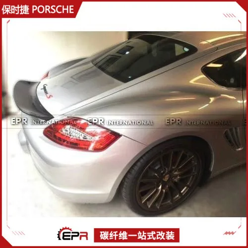 

06-12 Подходит для Porsche Kaman 987 CaymanS, хвост из углеродного волокна EPA, задний спойлер с фиксированным ветровым крылом, модернизация