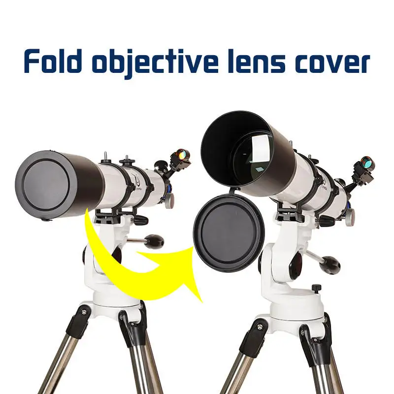 350x Magnification Refractor Telescope, 90mm Large-Aperture Aluminum Alloy Construction, For Professional Astrophotography