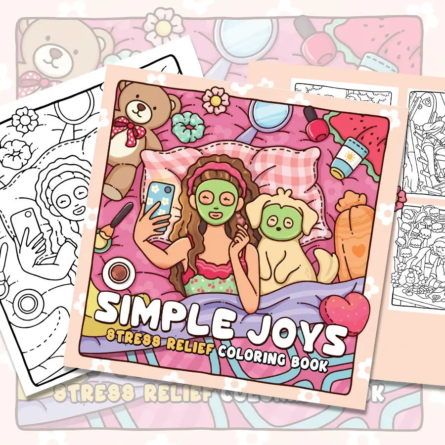 Adult & Teen Coloring Books Set with Various Themes, Stress Relief Creative Art Therapy for Family, Artists, Beginners