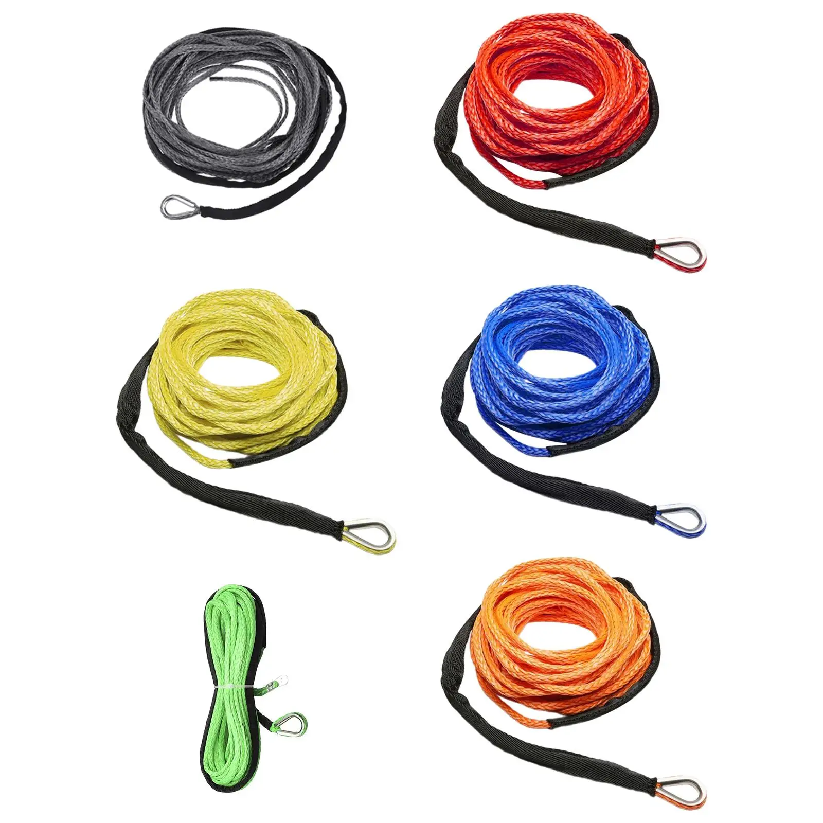 

Car Towing Strap Portable 15M Synthetic Winch Rope for UTV Vehicles Car