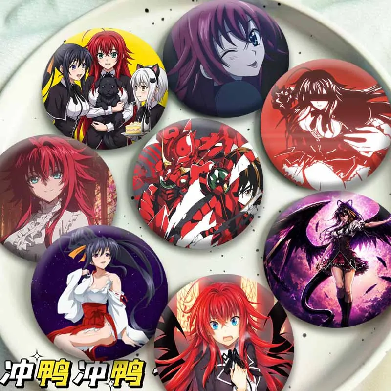 Cute Cartoon Girl Rias Gremory Akeno Himejima Badge High School DxD Anime Brooch Pins Backpack Shirt Hat Decor Jewlery Ornament