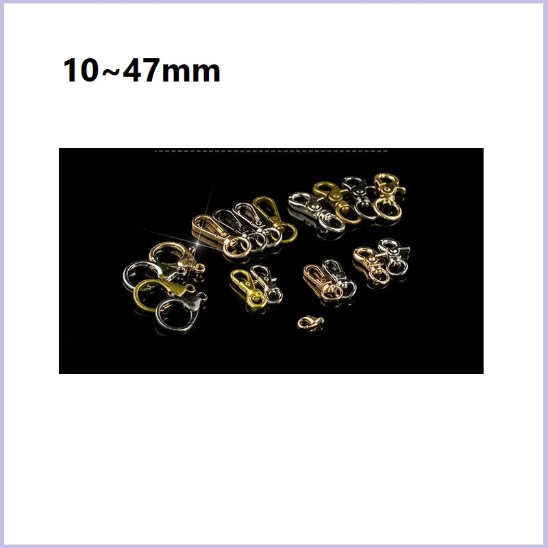 Keychain Clip Hooks 10~47mm Lanyard Snap Hook Lobster Claw Clasps For Key Chains Making DIY Jewelry Crafts Gift
