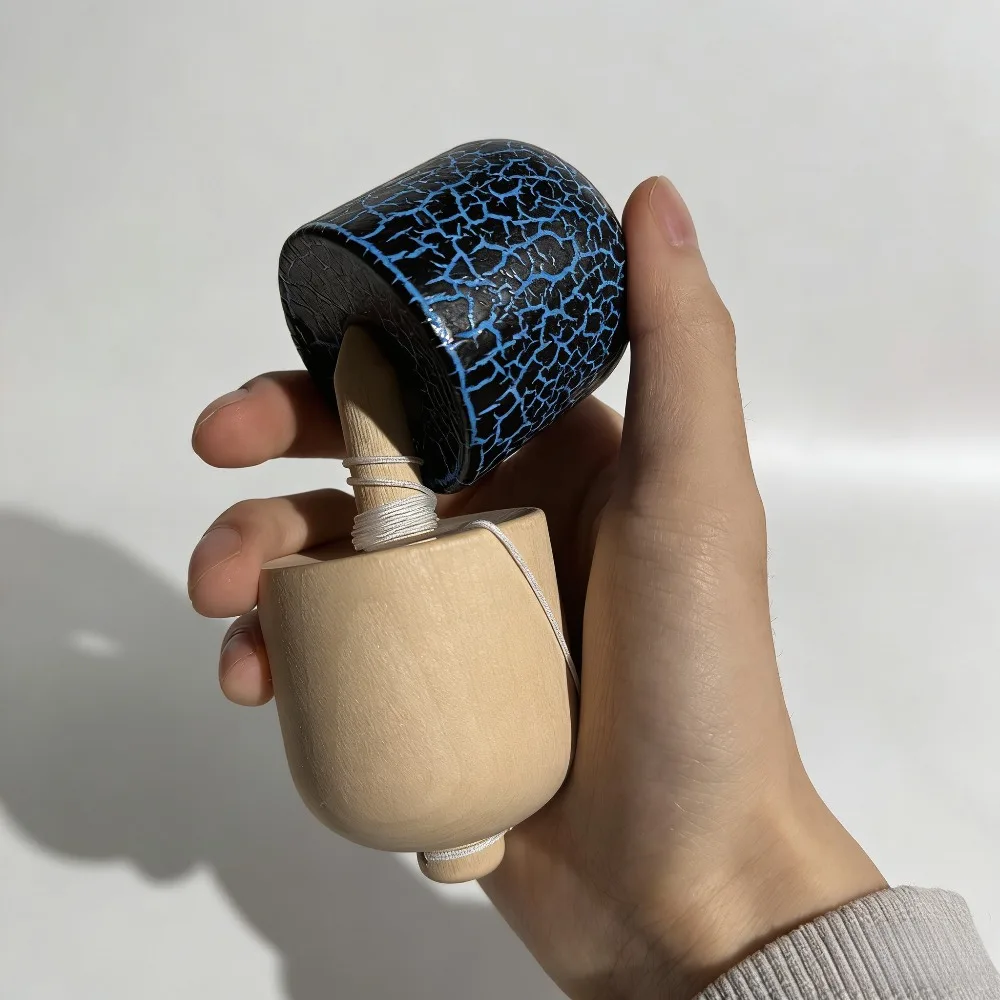 New Cracked Kendama Skill Ball, Sword Artificial Jade Ball, Toss and Catch Ball, High-Speed Toss and Catch Reaction Training