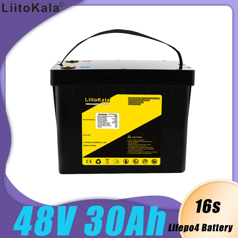 

Аккумулятор LiitoKala lifepo4, 48 В, 30 Ач, 30 А/ч, для электровелосипеда, скутера, машины 48 В, 1500 Вт