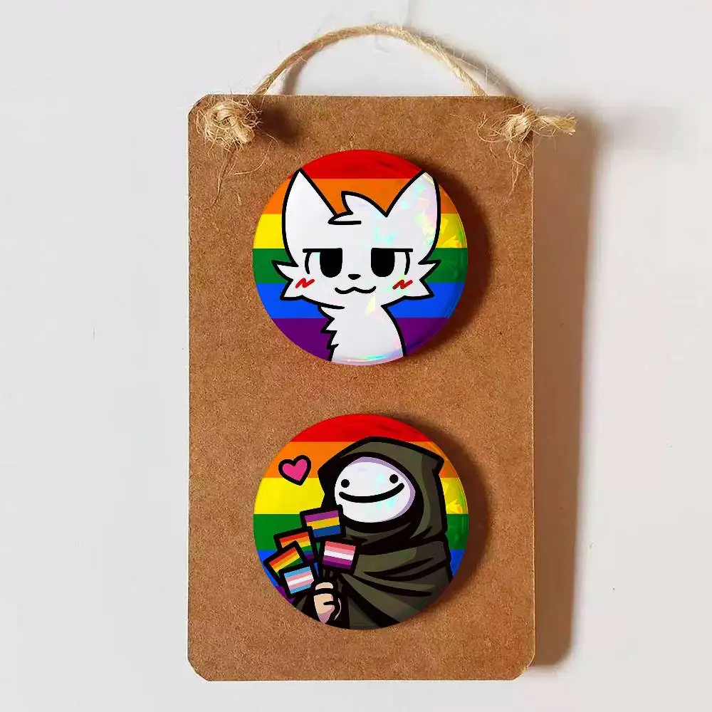 Pride Month Creative Round Button Pins Badge Set Cartoon Anime Movie Music Pattern Brooches for Bags Jackets