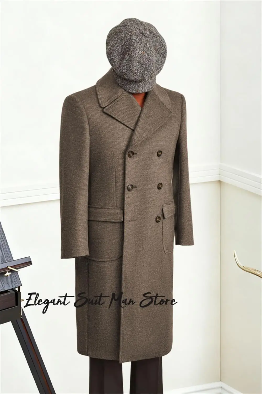 

Осеннее мужское длинное ветровка, классический мужской деловой костюм в стиле ретро, новое шерстяное длинное пальто