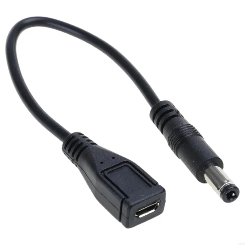 y4ue 7.9in micro USB 5Pin أنثى إلى DC5525 5521 محول الطاقة سلك 22AWG 3A النحاس