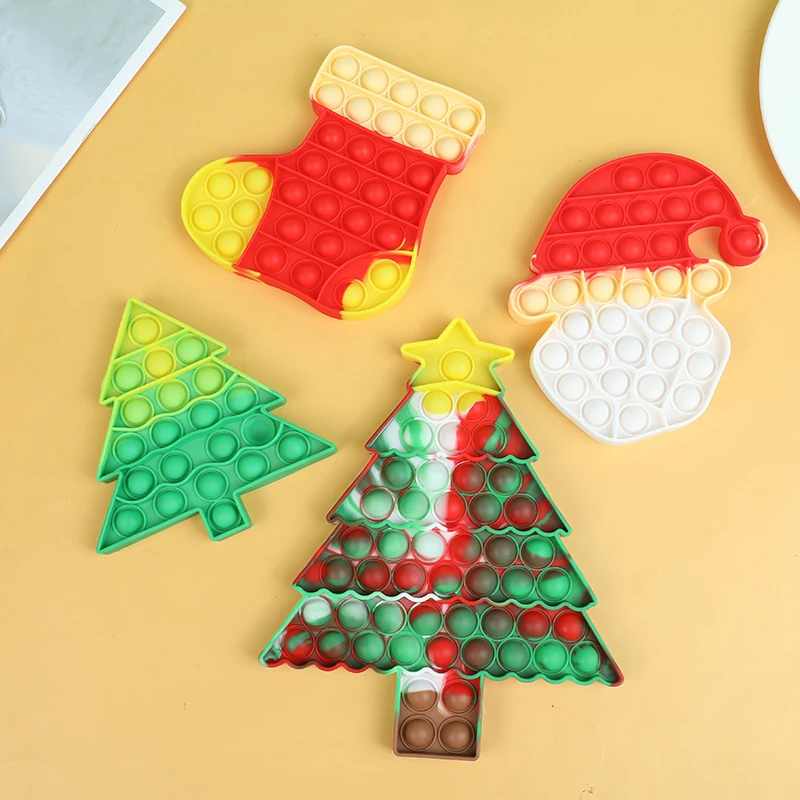 Weihnachten Silikon Gummi Anti Angst Stress Relief Push Pop Zappeln Spielzeug Santa Claus Squeeze Das Spielzeug Für 2025, Weihnachten Geschenk