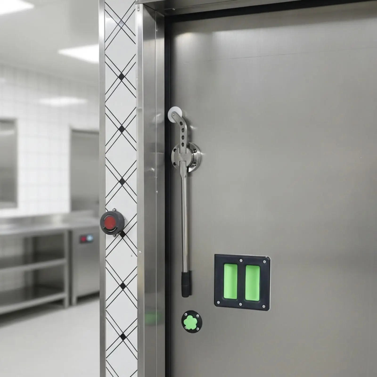 Cold Room Door Lever Handle Stainless Steel Interior Opener with Long Rod for Freezer Sliding Door