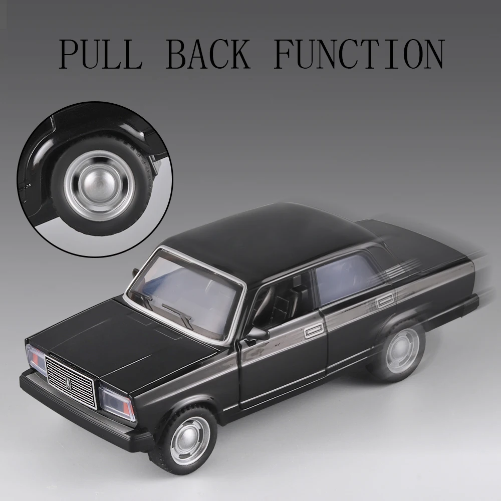 14.3CM Russia LADA 2107 Diecast Model Car, Metal Car, Kids Boys Gift Toys With Openable Door/Pull Back Function/Music/Light