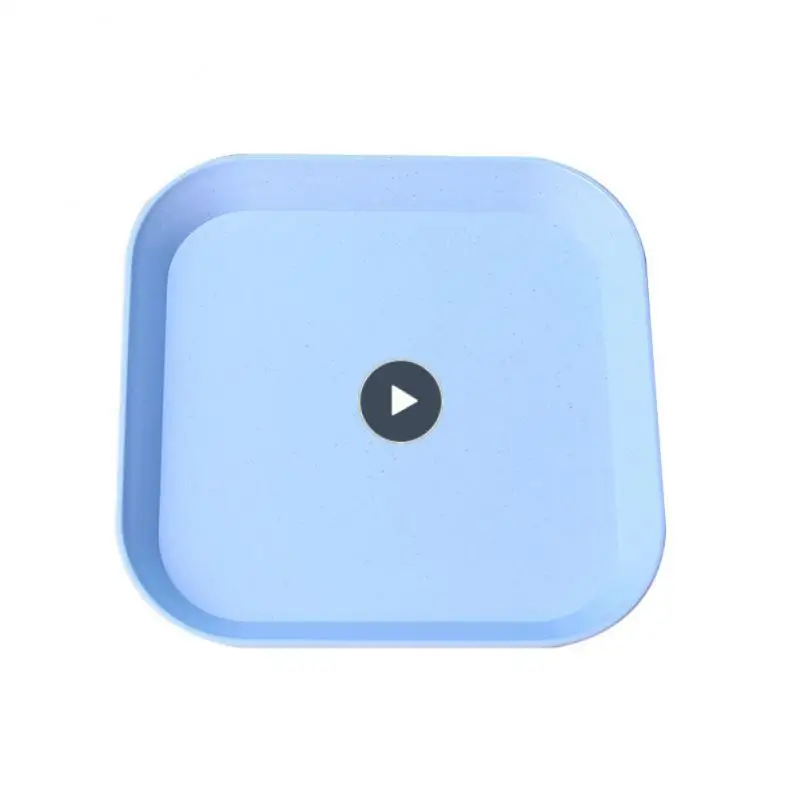 Spit Bone Dish Wheat Straw Dishes Home Snack Dim Sum Plate Fruit Nut Anti-Fall Disc Square Plastic Plate Kitchen Tableware