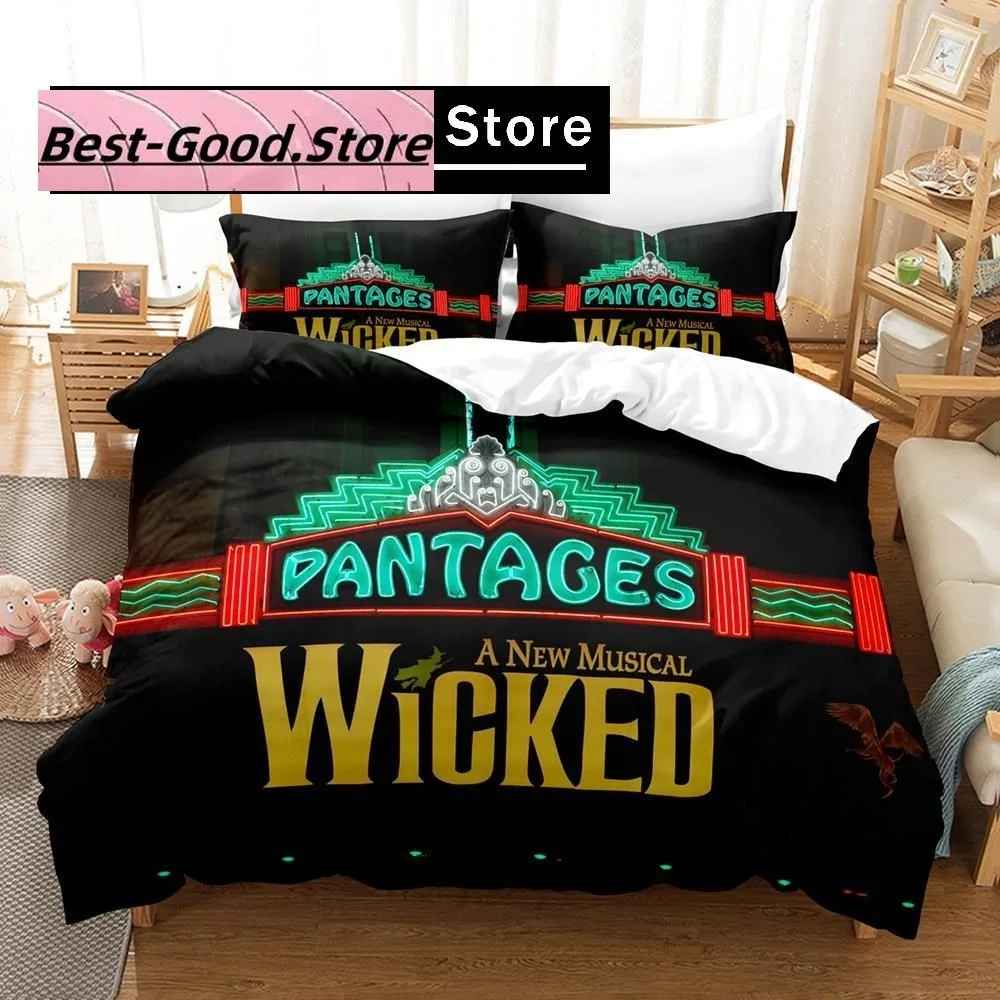 3D Print Wicked Musical Broadway Drama Bedding Set Boys Girls Twin Queen King Size Duvet Cover Pillowcase Bed boys Adult Bedroom