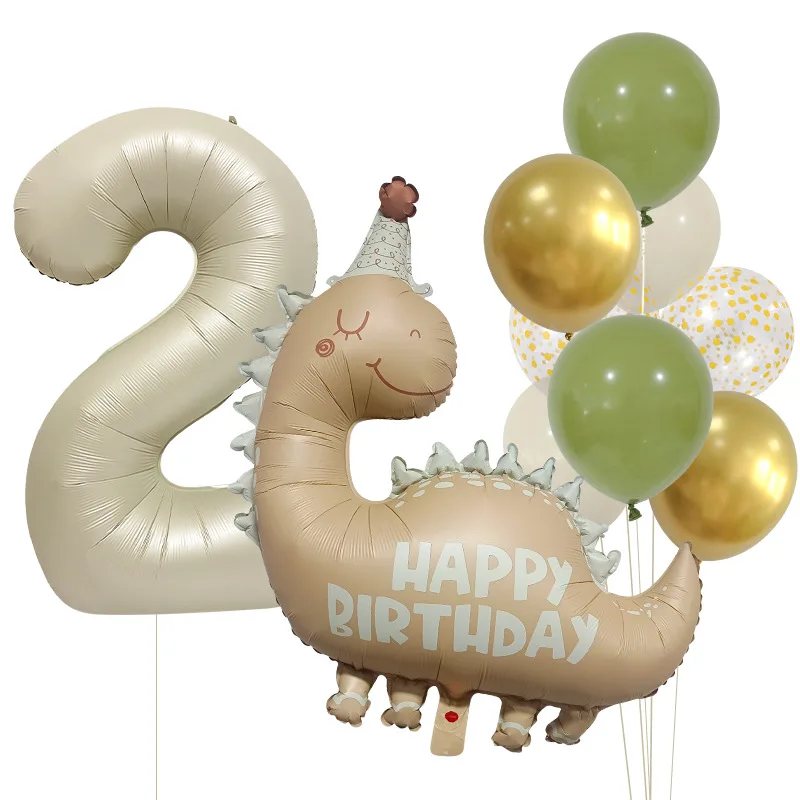 12-teiliges Dinosaurier-Zahlen-Geburtstagsballon-Set, perfekt für Kindergeburtstagsfeiern, Babypartys, Fotohintergründe und festliche Szenendekoration – Detail 5