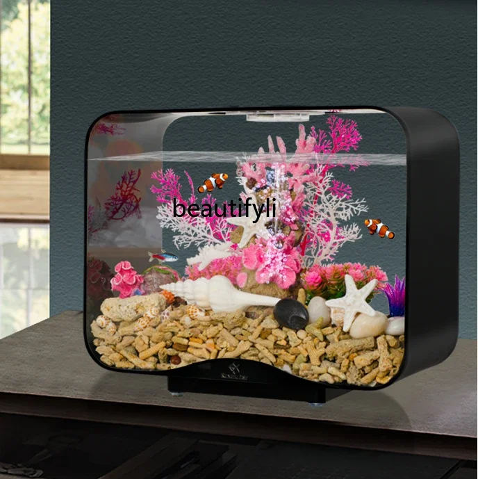 Change Water Fish Tank Living Room Small Desktop Intelligent Ecological Fish Globe Oxygen Filter All-in-One Machine Aquarium