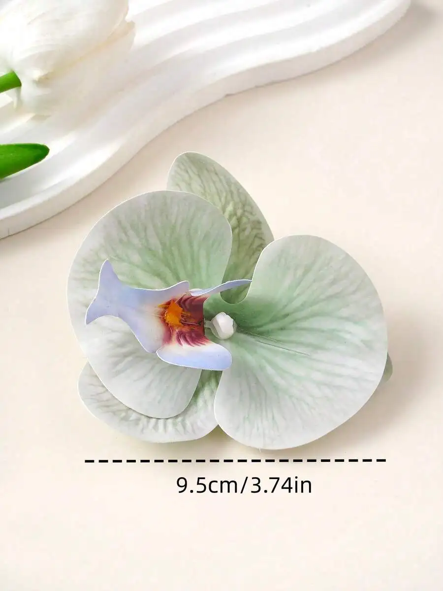 

3D Orchid Flower Hairpin Boho Women Headpiece Beach Holiday Photography Accessory Hair Clip Claw Barrette