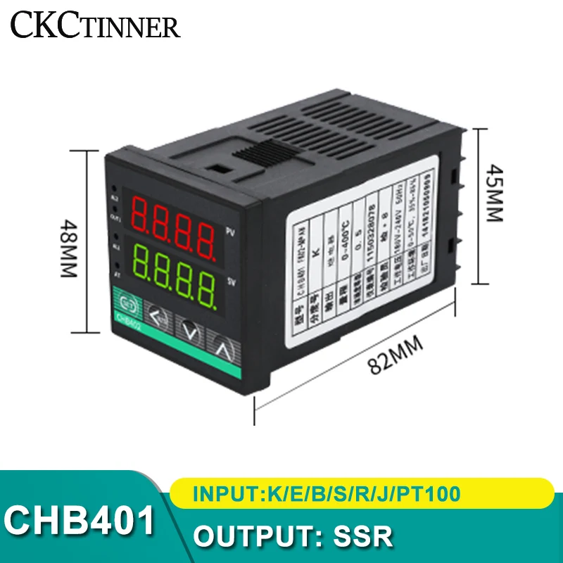 Dual Output SSR+Relay CHB402 CHB702 CHB902 Thermostat Digital Display Intelligent Universal Input Temperature Controller 220V