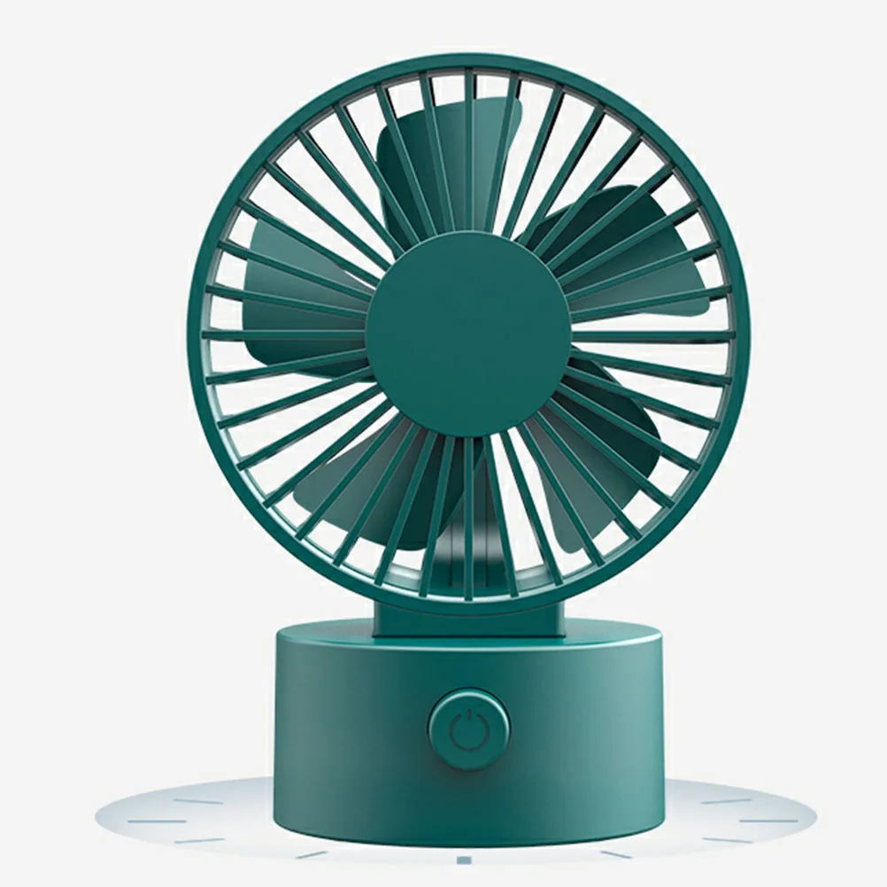 

Fan Mini Portable Desk Rechargeable Small Cooling Dark Green Abs Usb for Office