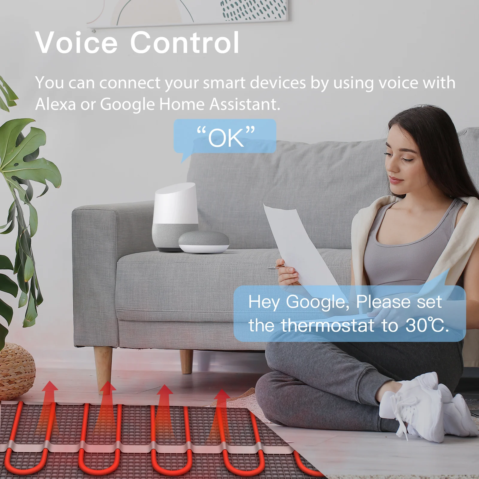 BSEED Zigbee Electric Bolier Water Floor Heating Thermostats Smart Room Temperature Controller Tuya Goolgle Alexa Voice Control