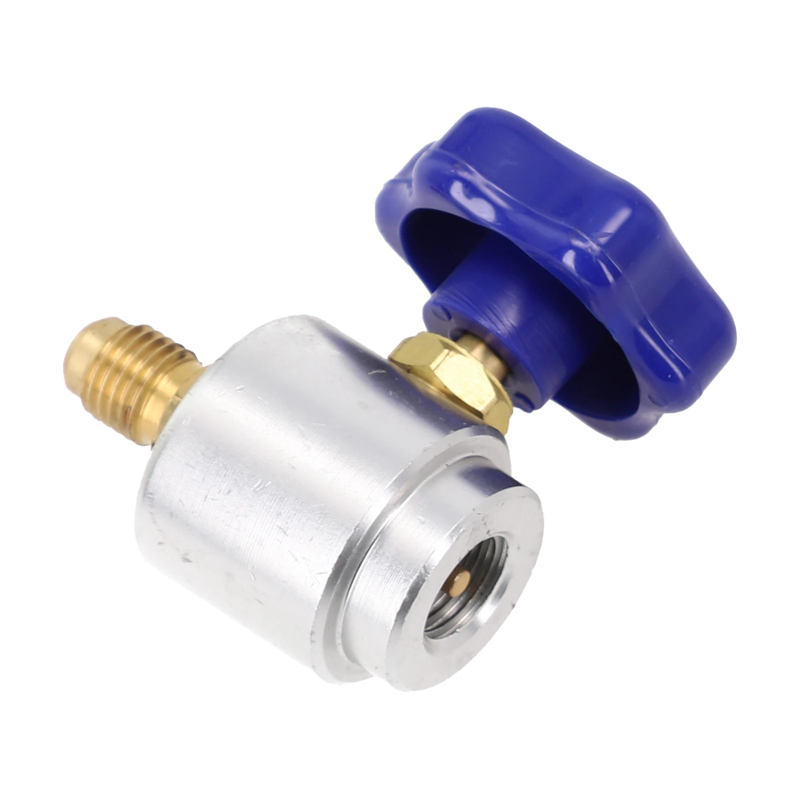 Self Sealing R134A Can Tap Valve Dispenser R134A Tank Connecting Adapter 1/4''to 1/2'' Air Conditioning Repair Tool