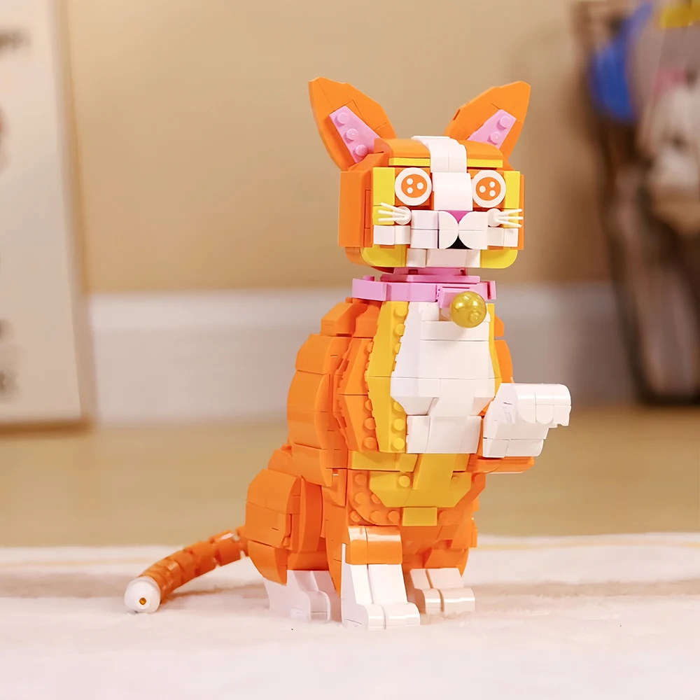 

Lucy Adorable Cat Micro Blocks Toy - 18cm Realistic DIY Model, Shelf Decor for Home/Office, Perfect Gift for Adults/Kids