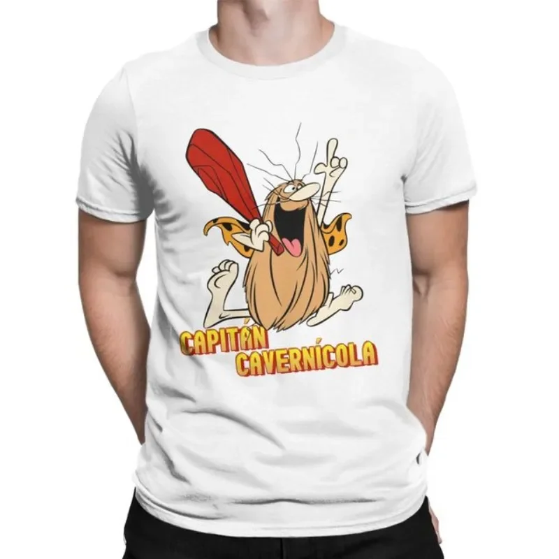 Vintage Captain Caveman Cavey 1980s Cartoon T Shirt Hanna Barbera Graphic T Shirts Summere Women Men Fashion Short-sleev Tops