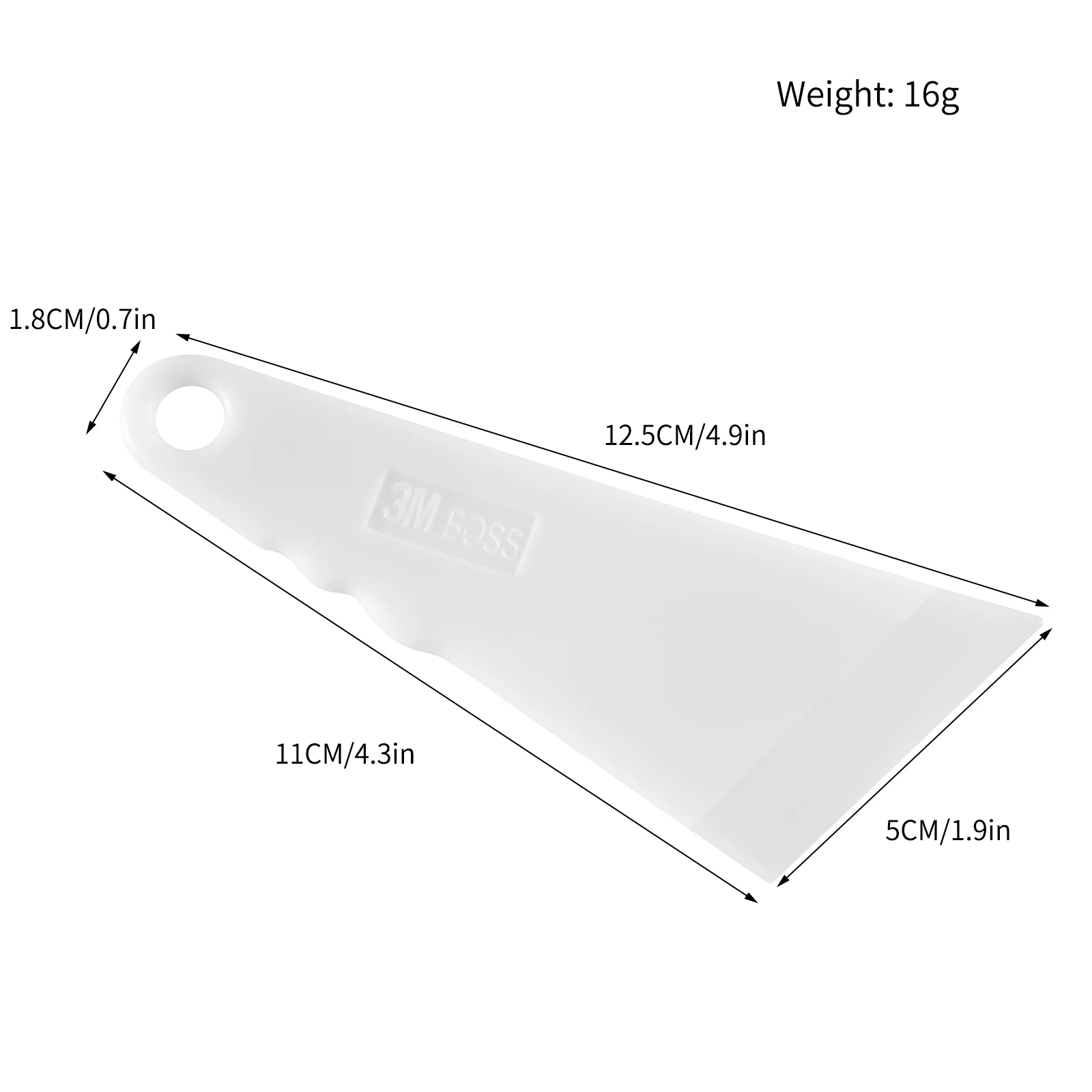 Acute Angle Mini White Squeegee Window Tint Scraper PPF Vinyl Wrap Bubble Remover Auto Car Paint Protection Film Cleaning Tools