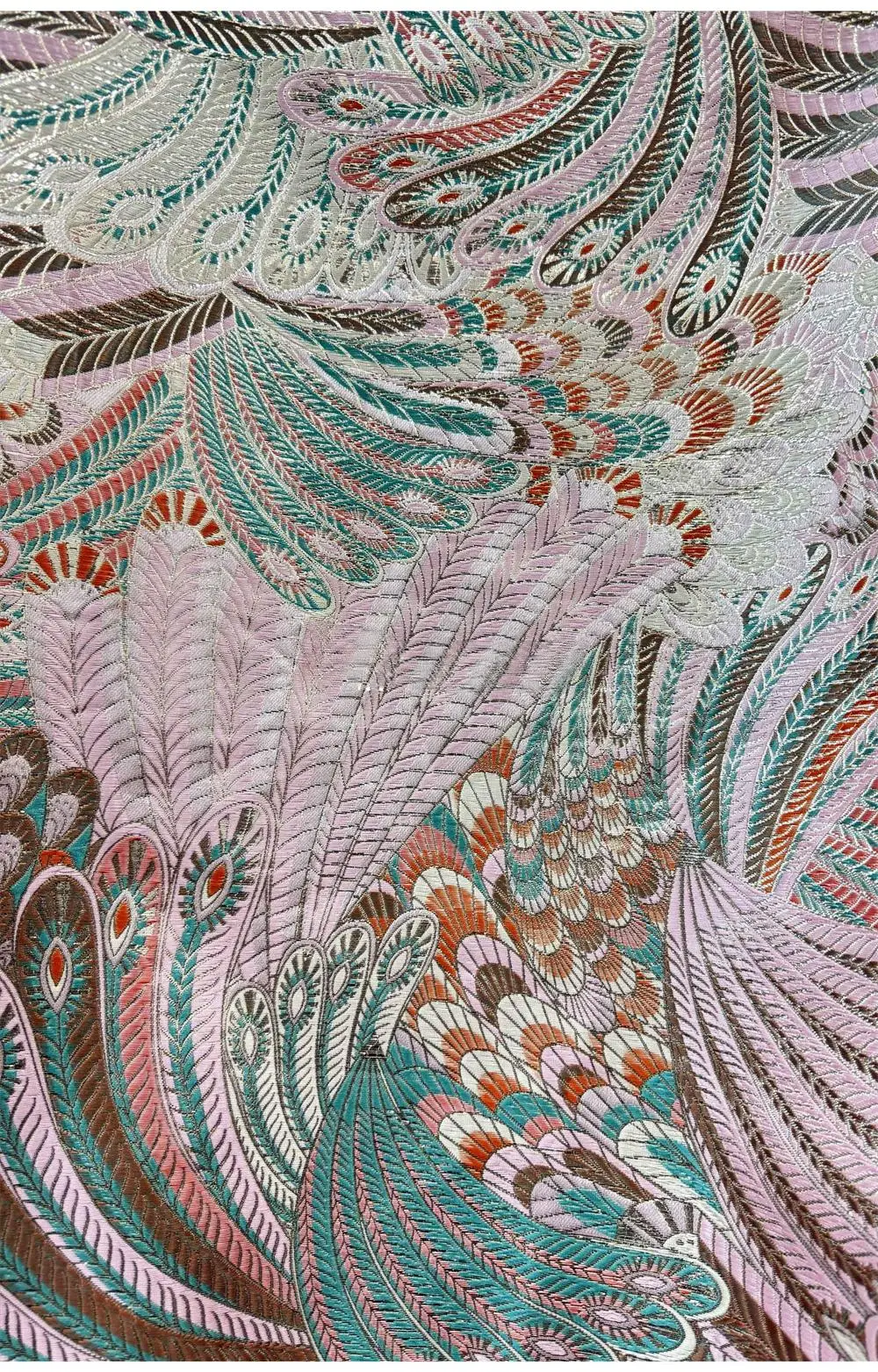 Peacock Pattern Yarn Dyed Jacquard Fabric for Women's Dress Suit Bag DIY Sewing