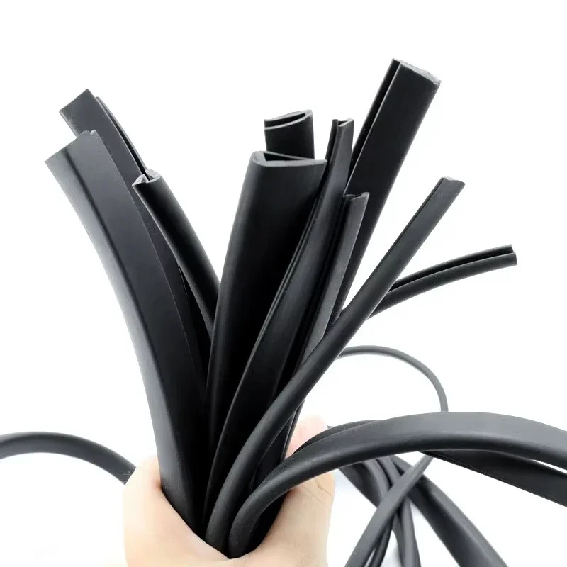 1-10 Meter U-Shaped Rubber Edging Strip with Glass Protection Wear-Resistant and Anti-Collision Sealing Groove Embedded Strip
