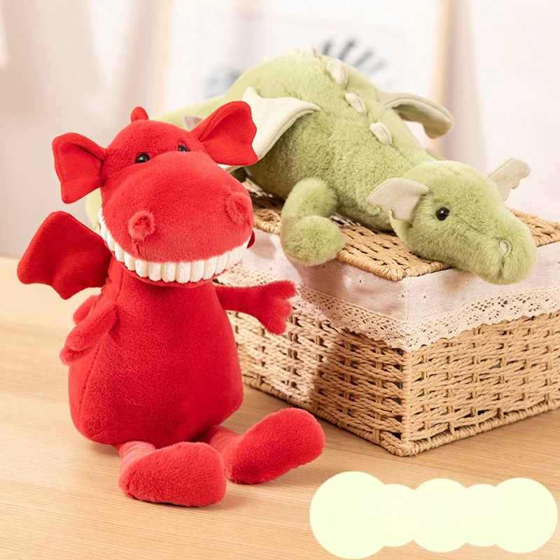 Muñeco de dientes grandes con sonrisa fea y bonita, jellycat rojo, pequeño dragón, mascota, juguete de peluche, regalo para niña, juguete de peluche, festival para niños