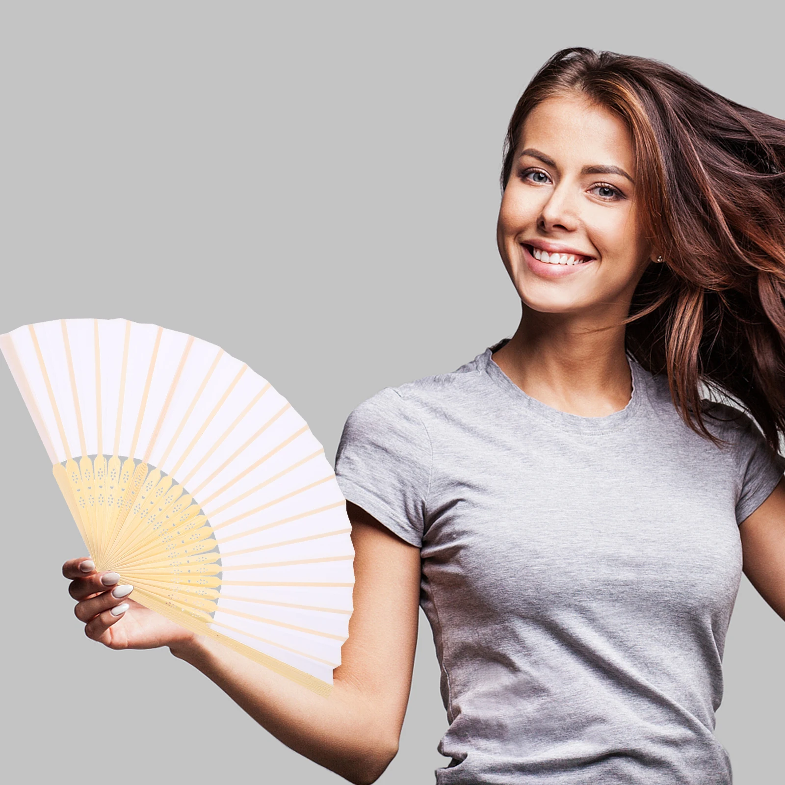 

6Pcs Exquisite Handheld Folding Fans Oriental Silk Cloth Fans For Women Summer Travel Dance Decorative Accessories