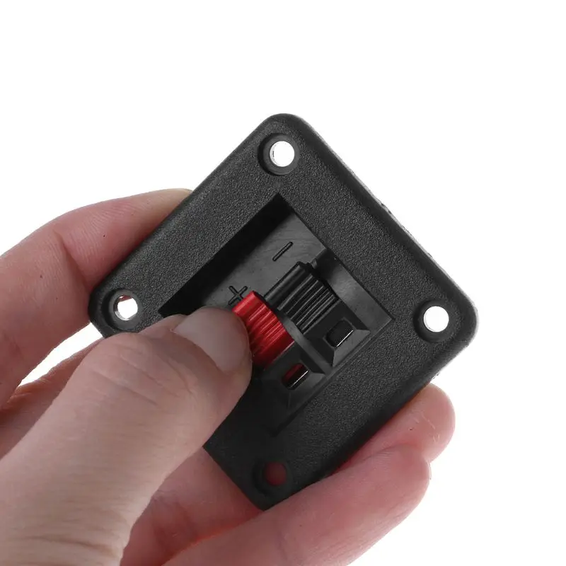 573A Black Red 2 Position 2 Terminals Spring Clip Square Speaker Terminal Board Metal + Plastic Material 43mm Board Length